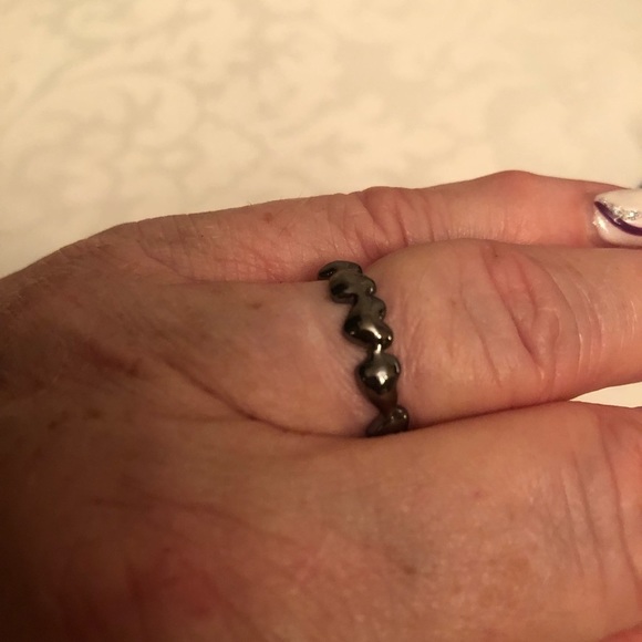 💜 Gold  Black Rose Gold Size 9/10 Heart Rings Set of 3 - Picture 8 of 11